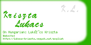 kriszta lukacs business card